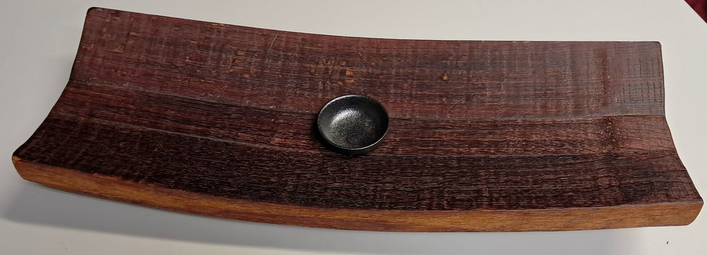 Wine Barrel Platter with Dipping Bowl