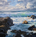 A Rocky Shore, Crashing Waves