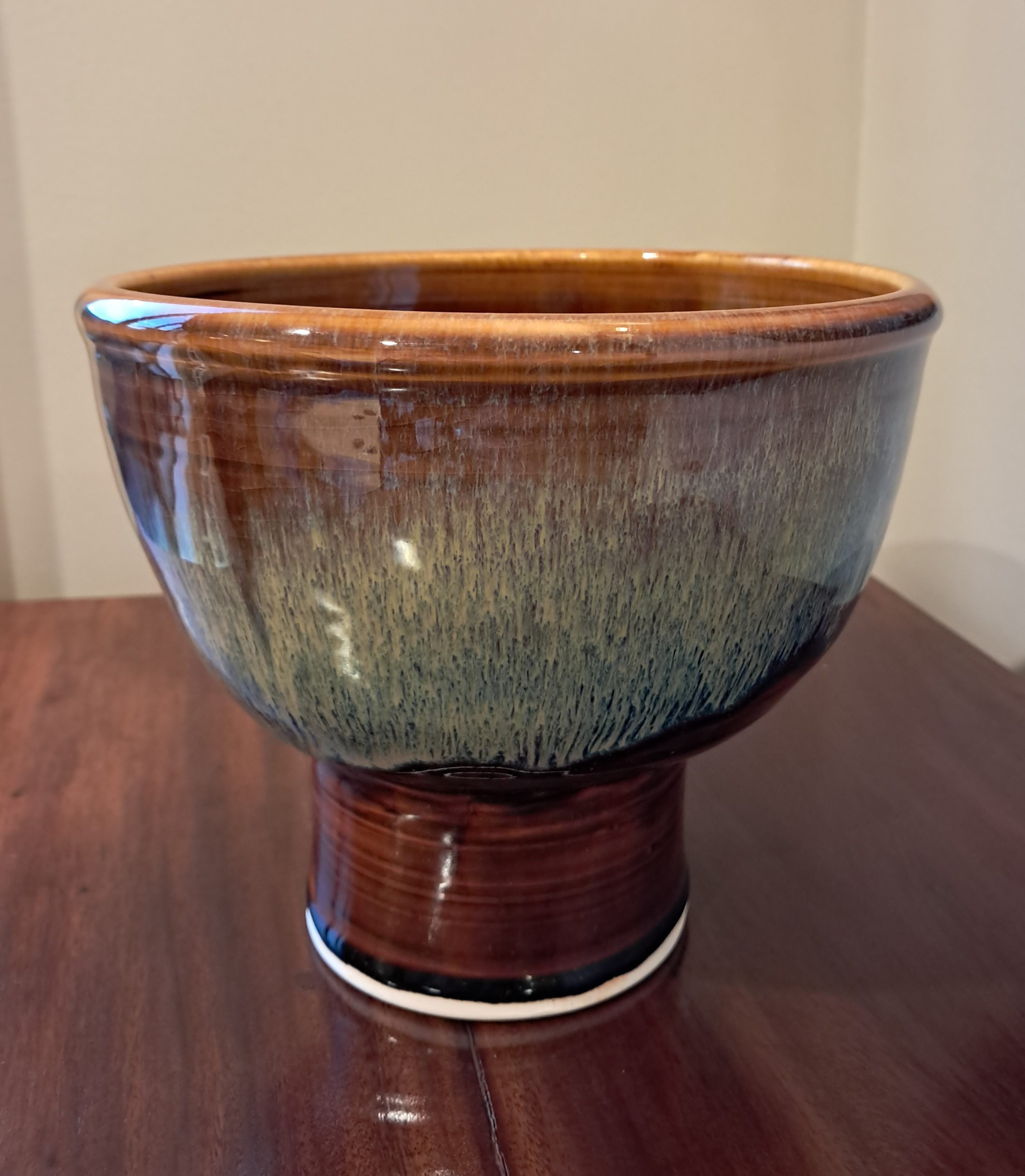 Teadust and Almond Pedestal Bowl