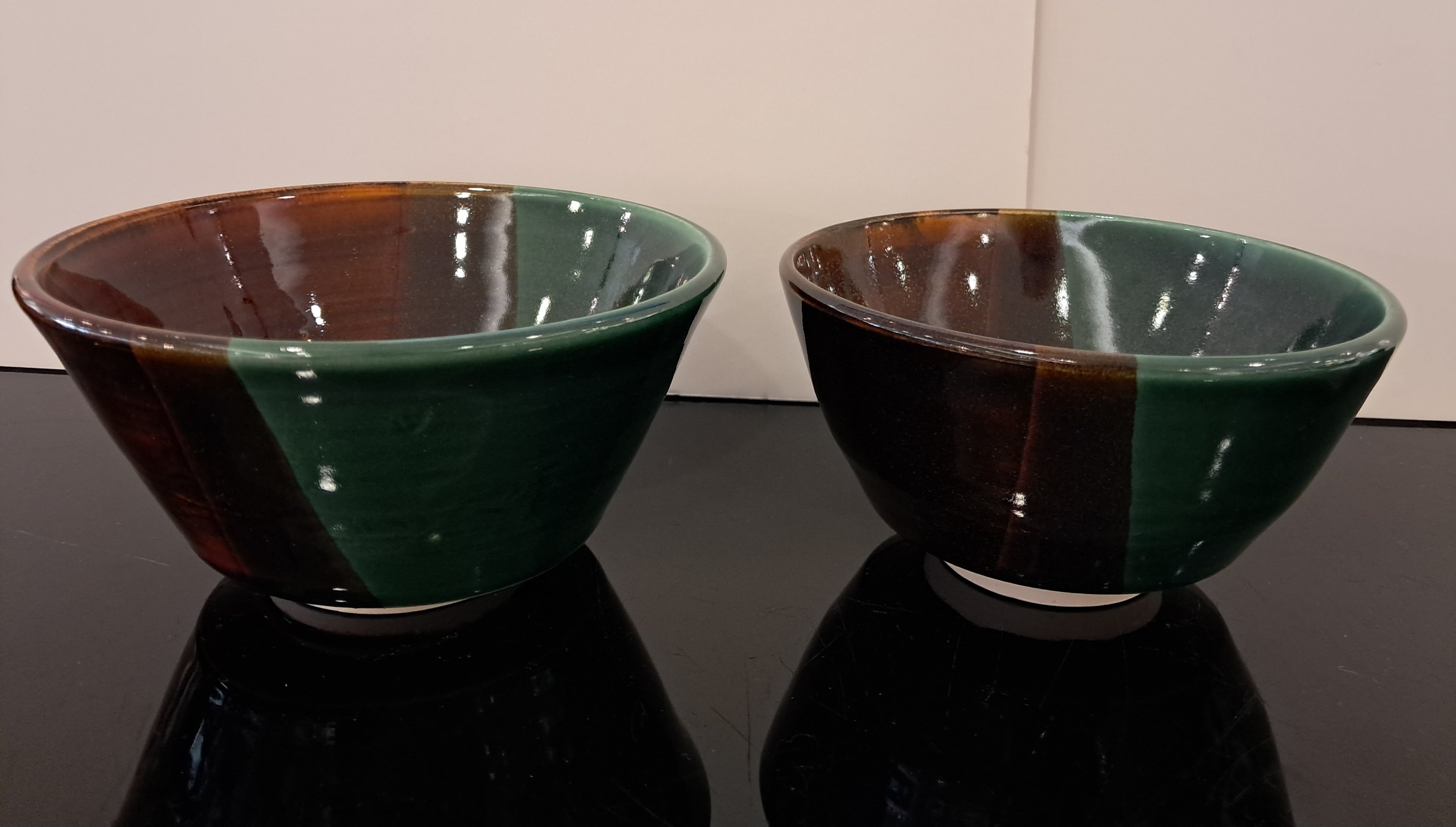 Walnut & Jade Bowls Pair